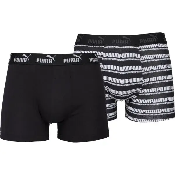Puma MEN CAT LOGO PRINT BOXER 2P Pánske boxerky, čierna, veľkosť