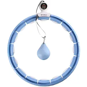 HMS HHM15 Masážna hula hop obruč so závažím, magnetmi a počítadlom, modrá, veľkosť
