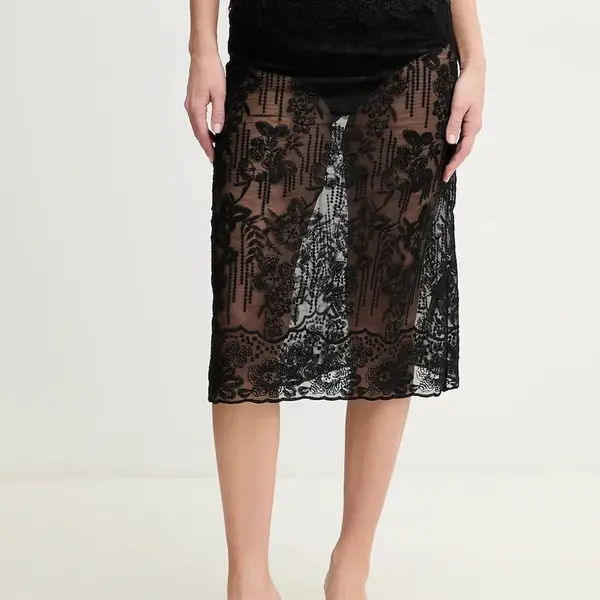 Sukně Ermanno Scervino černá barva, mini, D464O612IBQ