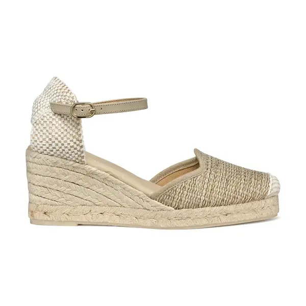 Espadrilky Geox D GELSA LOW béžová barva, na klínku, D55NGE 01106 C6738