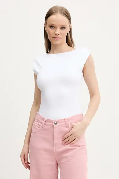 Tričko Abercrombie & Fitch dámské, bílá barva, odkrytá záda, KI139-5225