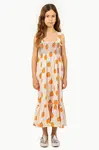Dětské bavlněné šaty Tinycottons APPLES DRESS béžová barva, midi, SS25-162