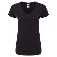 Dámské černé tričko Iconic V-neck Fruit of the Loom
