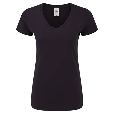 Dámské černé tričko Iconic V-neck Fruit of the Loom