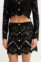 Bavlněná sukně Twinset černá barva, mini, áčková, 251TS3095