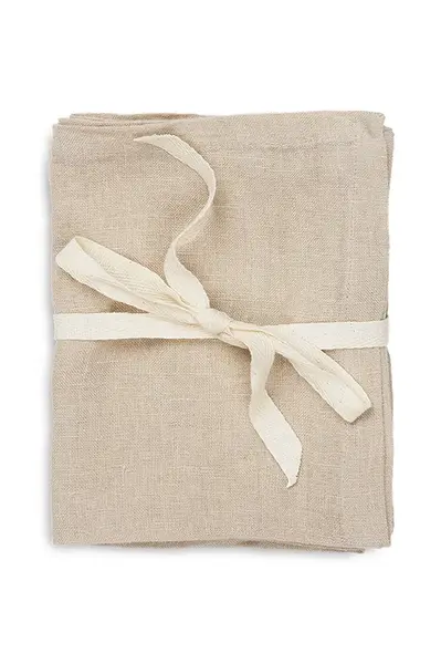 Ubrousky ferm LIVING Linen Napkins 2-pack béžová barva