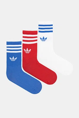 Ponožky adidas Originals 3-Stripes 3-pack bílá barva, JZ4942