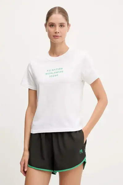 Bavlněné tričko P.E Nation Compact dámské, bílá barva, 252T158