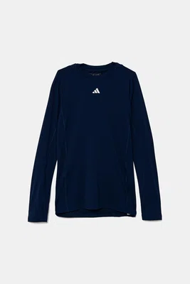 Dětské tričko s dlouhým rukávem adidas Performance tmavomodrá barva, s potiskem, JW7959