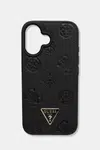 Obal na telefon Guess iPhone 16 černá barva, GUHMP16SPGBTMK