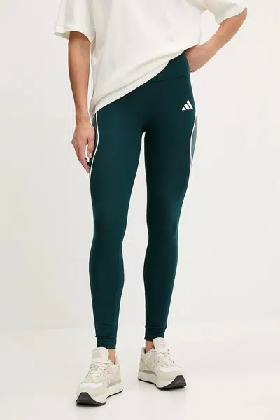 Legíny adidas Stadium dámské, zelená barva, s aplikací, JW0480