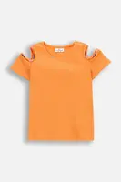 Tričko Coccodrillo oranžová barva, FLOWER PARADISE GIRL JUNIOR