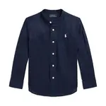 Dětská košile s příměsí lnu Polo Ralph Lauren tmavomodrá barva, 322964592001