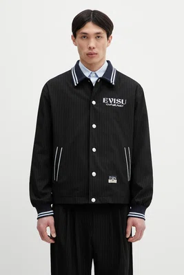 Bunda Evisu Flat Knit Collar Coach černá barva, přechodná, 2ESHTM5JK1053