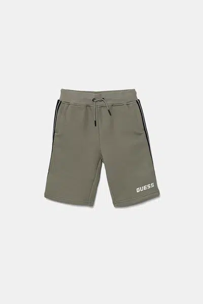 Dětské kraťasy Guess zelená barva, nastavitelný pas, L5GD19 KB3P2
