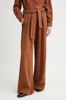 Kalhoty Sessun dámské, oranžová barva, široké, high waist, 25207012