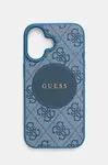 Obal na telefon Guess iPhone 16 modrá barva, GUHMP16SP4PGRSGB