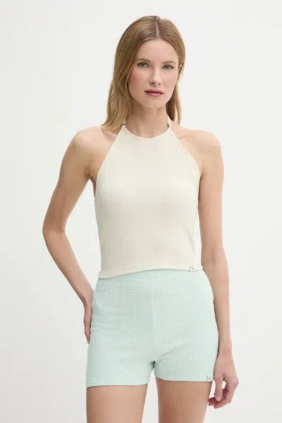 Top Calvin Klein Jeans béžová barva, odkrytá záda, J20J225300