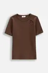 Dětské tričko Coccodrillo hnědá barva, NOSTALGIC MEADOW GIRL JUNIOR