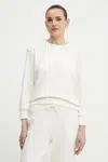 Bavlněná mikina Armani Exchange dámská, béžová barva, hladká, XW000499 AF12804