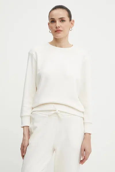 Bavlněná mikina Armani Exchange dámská, béžová barva, hladká, XW000499 AF12804