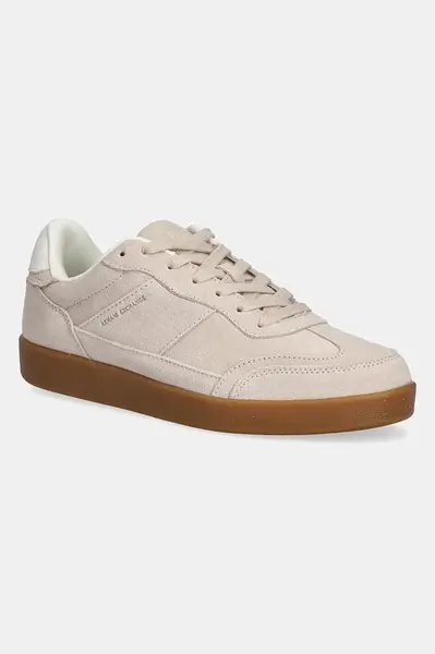 Semišové sneakers boty Armani Exchange béžová barva, XDX182 XV868 01819
