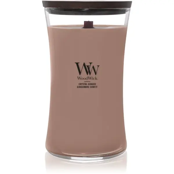 Woodwick Crystal Ginger vonná svíčka s dřevěným knotem 610 g