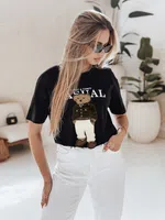 T-shirt damski oversize z haftem CLASSY TEDDY czarny Dstreet