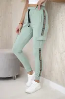 Kalhoty cargo tmavě mátová