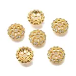 Brass Micro Pave Clear Cubic Zirconia Bead Caps