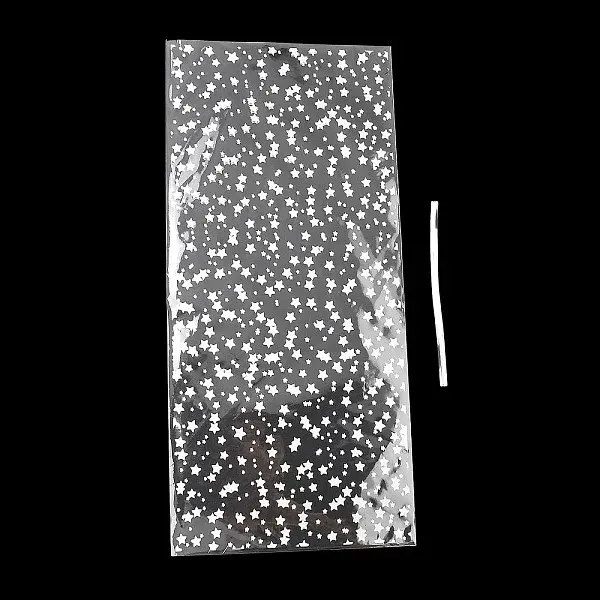 100Pcs Star Printed OPP Cellophane Candy Packaging Bags