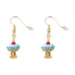 Glass Seed Bead & Iron & Brass Dangle Earrings