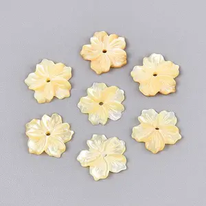 Natural Yellow Shell Carved Beads
