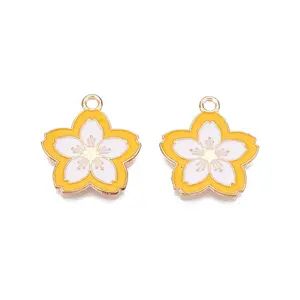 Light Gold Plated Alloy Enamel Pendants