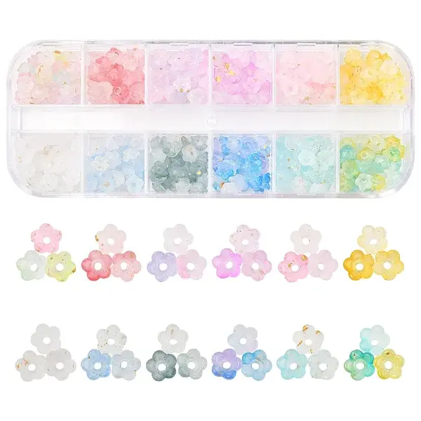 19.2G 12 Colors Frosted Transparent Acrylic Beads