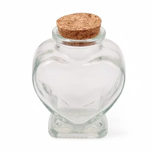 Heart Shape Transparent Glass Bottles