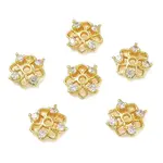 Brass Micro Pave Cubic Zirconia Bead Caps