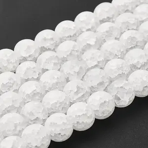 Frosted Crackle Glass Beads