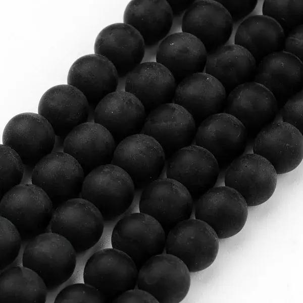 Frosted Glass Bead Strands