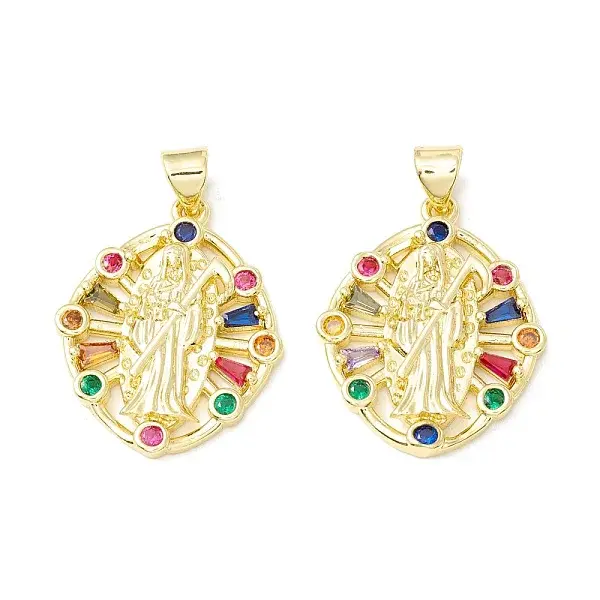 Rack Plating Brass Micro Pave Cubic Zirconia Pendants