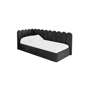 ALTDECOR JEDNOLŮŽKOVÁ POSTEL pro mládež s úložným prostorem, vpravo - ARTY 90x200 černá