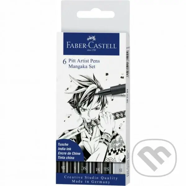 PITT umelecké fixky Manga Black set, 6ks