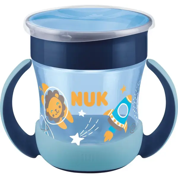 NUK Magic Cup Night hrnek s držadly 6m+ Blue 1 ks