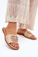 Boto Ploché Dámské Klapky S Ozdobným Detailem Béžové Nenitta