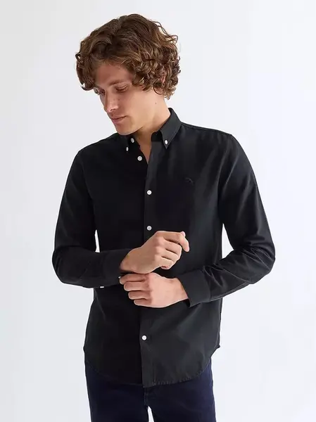 Pánská košile WRANGLER OXFORD SHIRT BLACK 112378099 Velikost: M