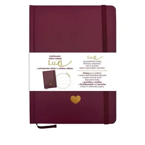 Baloušek Luxi - notes lamino A5, linkovaný, bordó