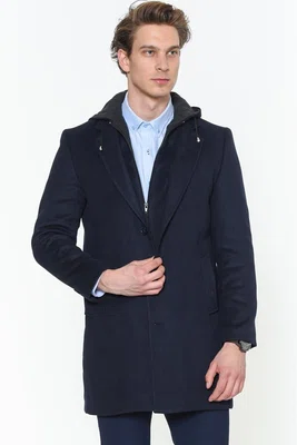 PLT8376 DEWBERRY MEN'S COAT-NAVY BLUE