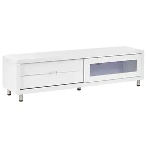 Beliani TV STOLEK Bílý PEMBORKE 39/158/43 cm