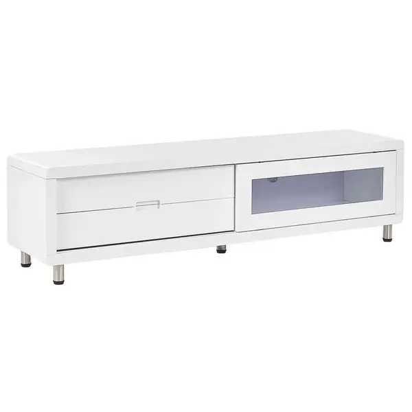 Beliani TV STOLEK Bílý PEMBORKE 39/158/43 cm