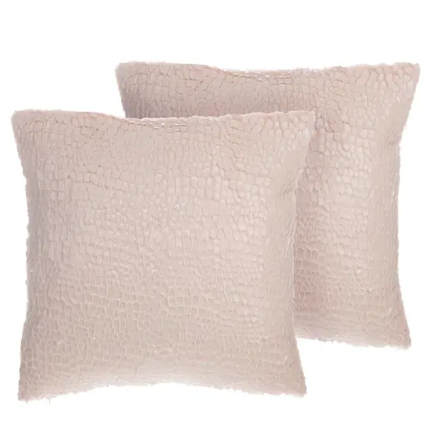 Beliani DEKORATIVNÍ POLŠTÁŘ sada 2 ks Růžový 45/45 cm Peony